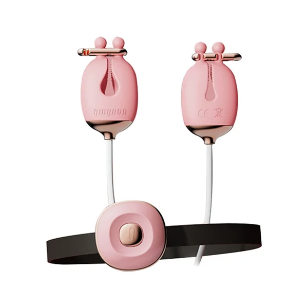 Vibrating Nipple Clamps with Collar – Adjustable Silicone Set | USB Rechargeable, Waterproof | Couples & BDSM Play