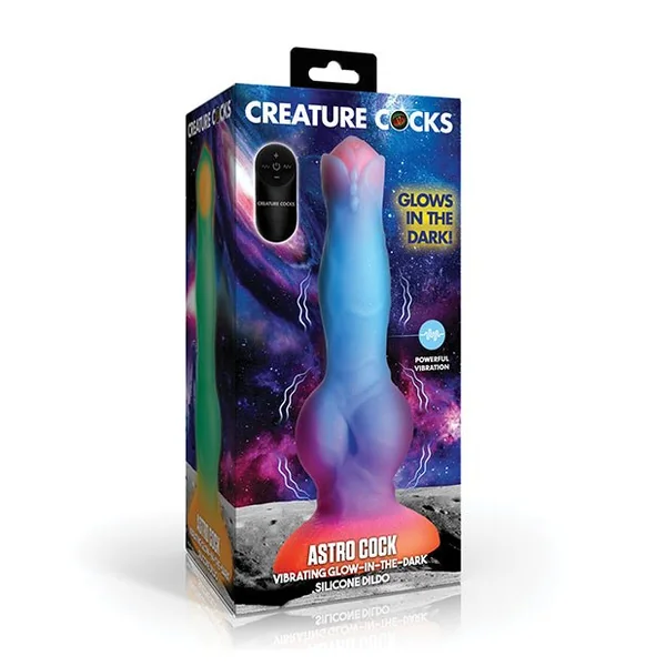 Vibrating Space Silicone Glow-in-the-Dark Dildo w/Remote