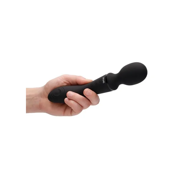 VIVE ENORA Rechargeable Dual-Ended Silicone Pulse-Wave G-Spot & Wand Vibrator Black