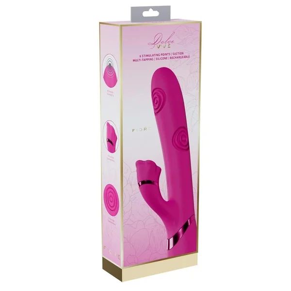 Vive Fiore Silicone Rechargeable Triple Motor G-Spot Air Wave Rabbit Vibration - Pink