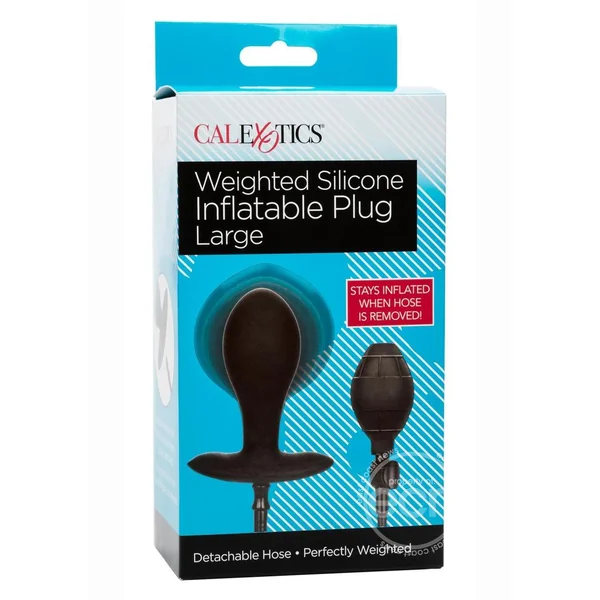 Weighted Silicone Inflatable Plug Large - Black