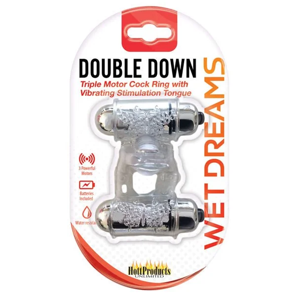 Wet Dreams Double Down Vibrating Cockring W/bullet