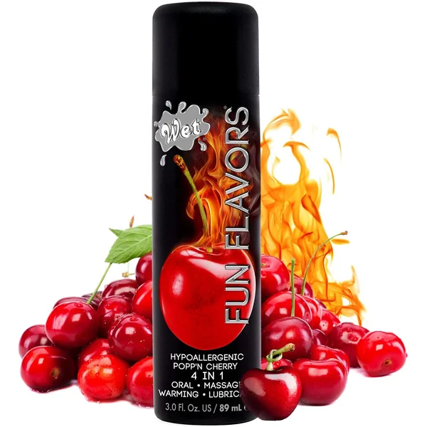 Wet Fun Flavours 4-In-1 Warming Lubricant – 3oz – Popp’n Cherry