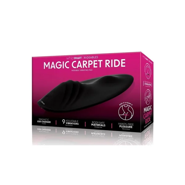 WhipSmart Magic Carpet Ride Rechargeable Silicone Vibrating Pad - Black