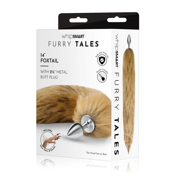 Whipsmart Metal Plug with 14in Fox Tail 2.5in - Brown