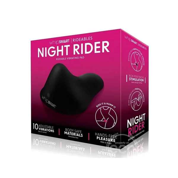 WhipSmart Night Rider Rechargeable Silicone Vibrating Pad - Black