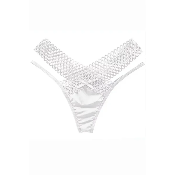 White Lattice Stretch Micro Bikini Panty