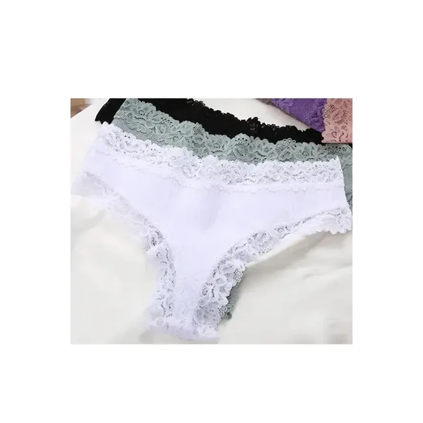 White Low-Rise Ribbed Thong