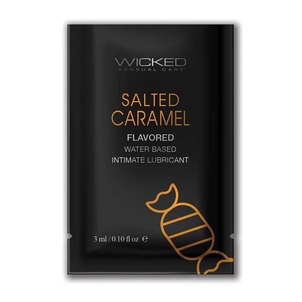 Wicked Sensual Care Aqua Waterbased Lubricant - .1 oz Salted Caramel
