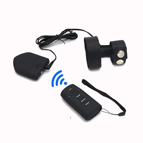 Wireless Remote Control Electro Shock PU Leather Penis Ring Scrotal Ring Electric Stimulate Cock Rings Medical Sex Toys For Men