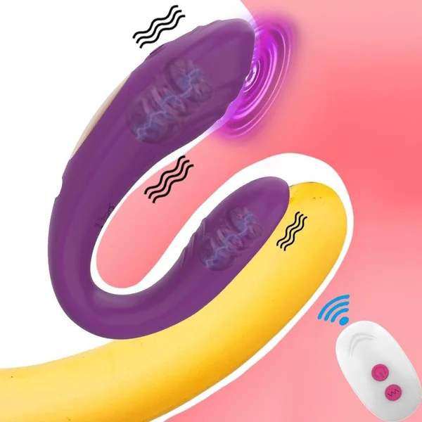 Wireless Remote Control Vibrating G Spot Clitoris Stimulator Double Penetration Dildo Vibrator Sex Toy for Women Couple Adult 18