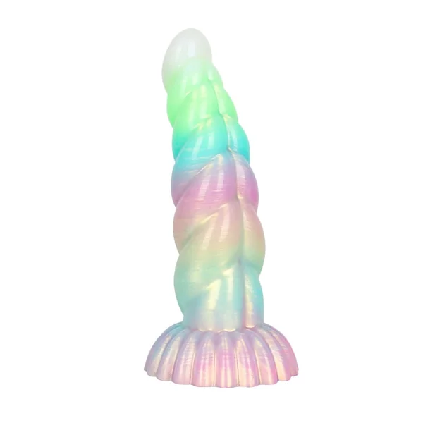 WistGlow – Fantasy Dildo – Spiral Texture & Glow-in-the-Dark Vibrating Dildo