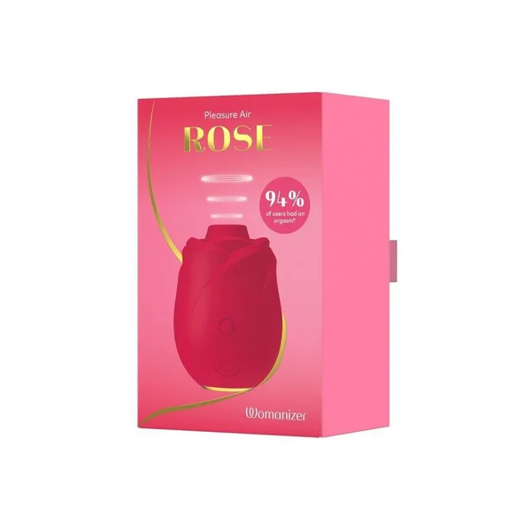 Womanizer Rose Rechargeable Silicone Air Pulse Clitoral Vibrator - Red/Gold