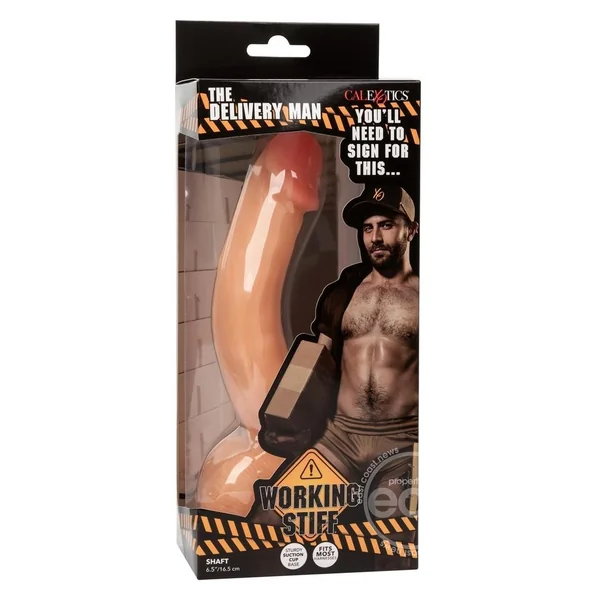Working Stiff The Delivery Man Realistic Posable Dildo with Suction Cup - Vanilla