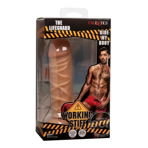 Working Stiff The Lifeguard Realistic Posable Dildo with Suction Cup - Caramel