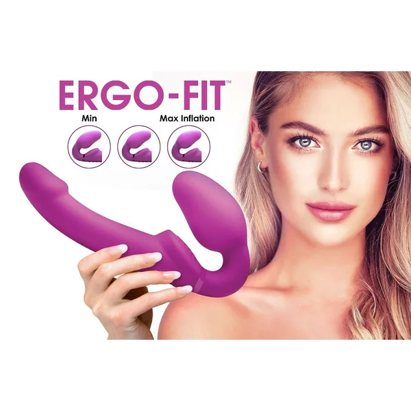 Worlds First Remote Control Inflatable Vibrating Silicone Strapless Strap-On