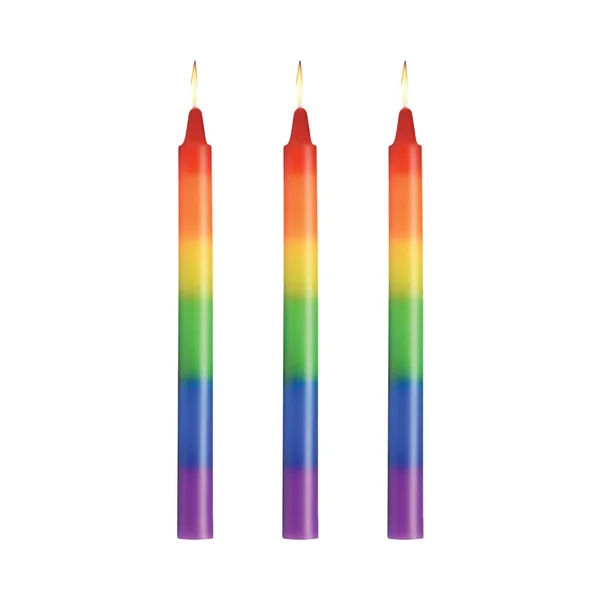 XR Brand Master Series Pride Candles Rainbow Set of 3 Drip Candle For Wax Play