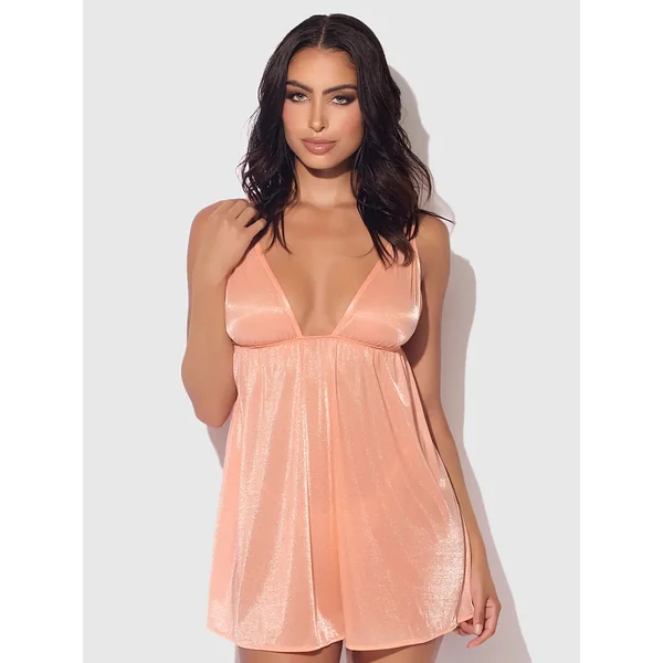 Yvone Shimmer Mesh Babydoll & G-String Set
