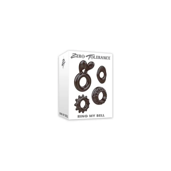 Zero Tolerance Ring My Bell 4-Piece Cockring Set Black