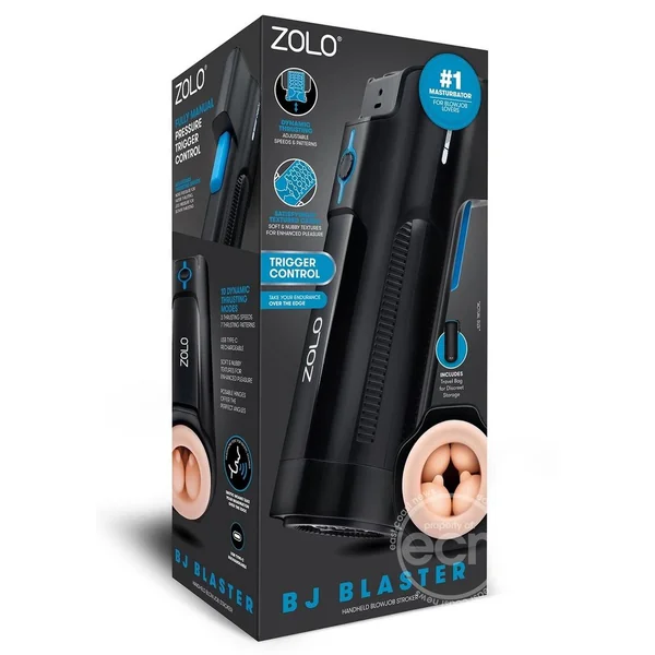 Zolo BJ Blaster Rechargeable Mouth Masturbator - Black