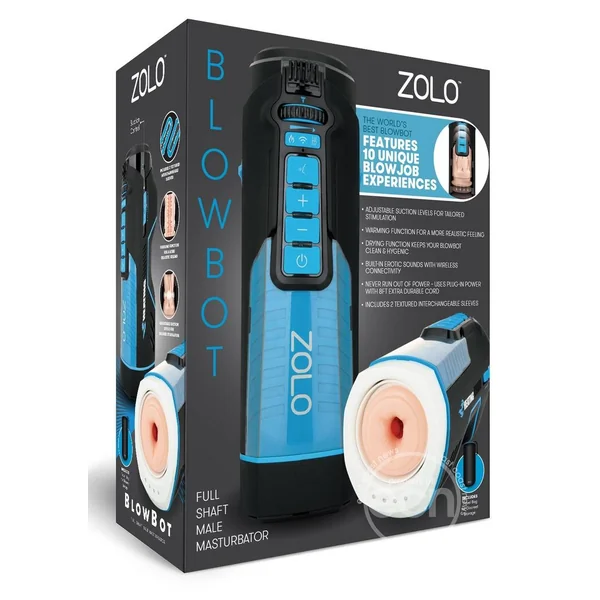 ZOLO Blowbot Full Shaft Male Blowjob Masturbator - Blue/Black