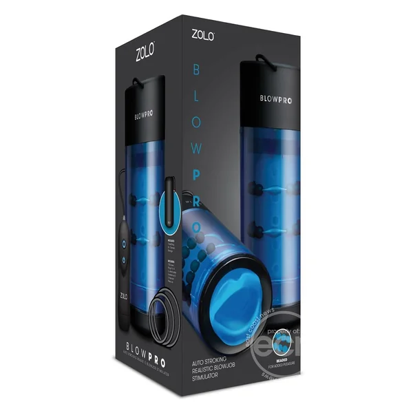 ZOLO Blowpro Vibrating Simulator Masturbator with Bullet - Blue/Black