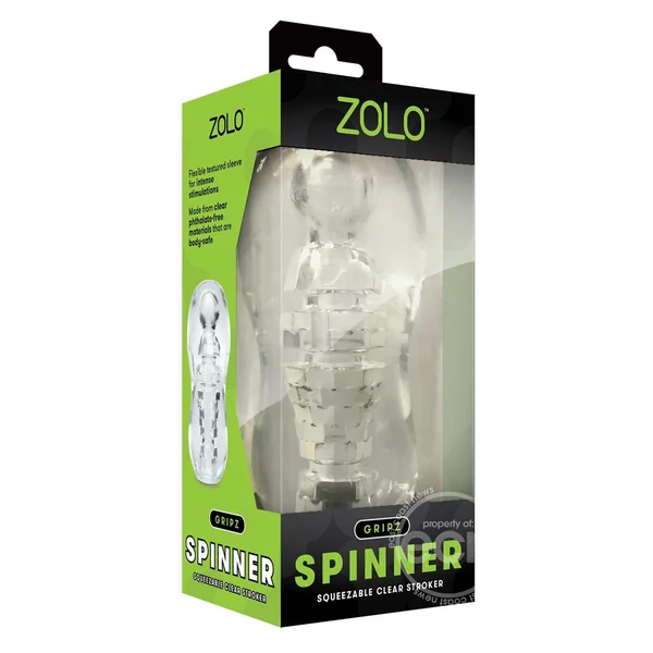 ZOLO Gripz Spinner Stroker Masturbator - Clear