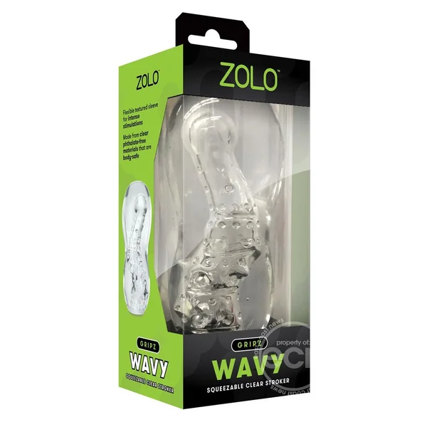 ZOLO Gripz Wavy Stroker Masturbator - Clear