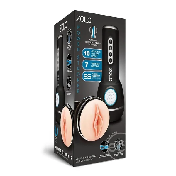 Zolo Power Stroker Rechargeable Silicone Masturbator - Black