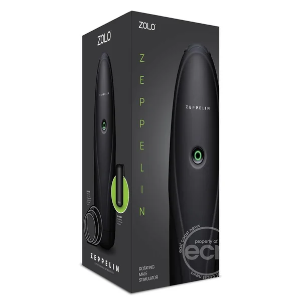 ZOLO Zeppelin Rotating Simulator Masturbator with Bullet - Black